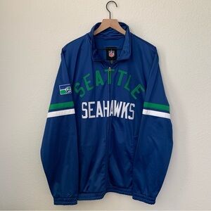 NFL Official Seattle Seahawks Full Zip Funnel Neck Fleece Lined XL